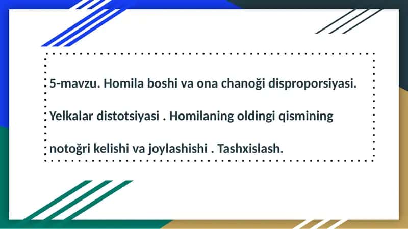 Chanoq bosh disproporsiyasi (CBD)