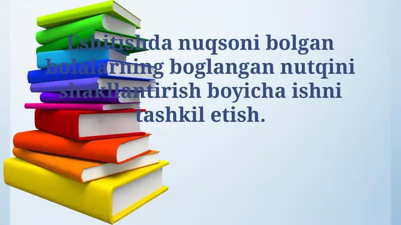 Nutqni shakllantirish bo'yicha ishning usullari