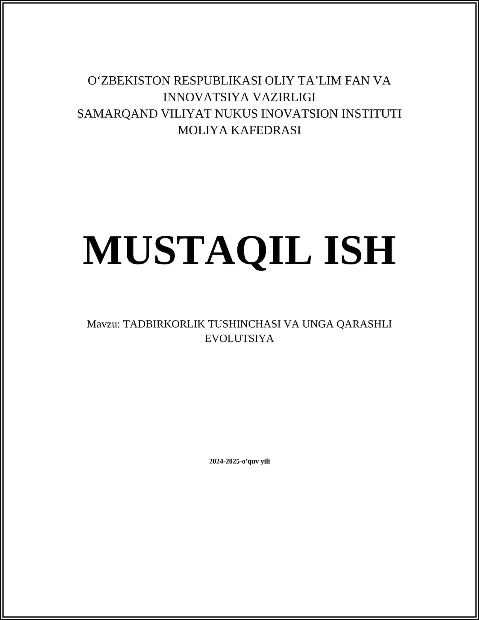 Tadbiqo’rlik tushunchasi