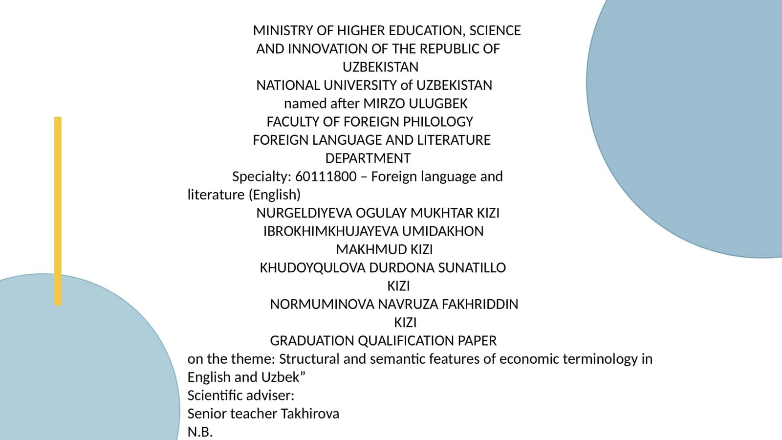 Structural and Semantic Features of Economic Terminology in English and Uzbek