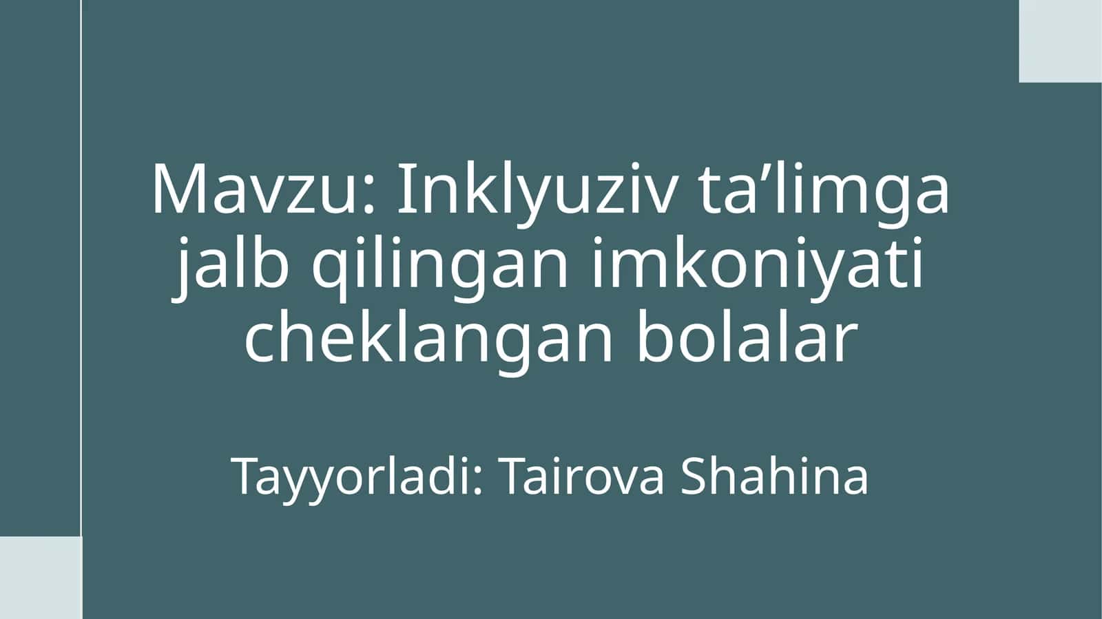 Inklyuziv ta'lim