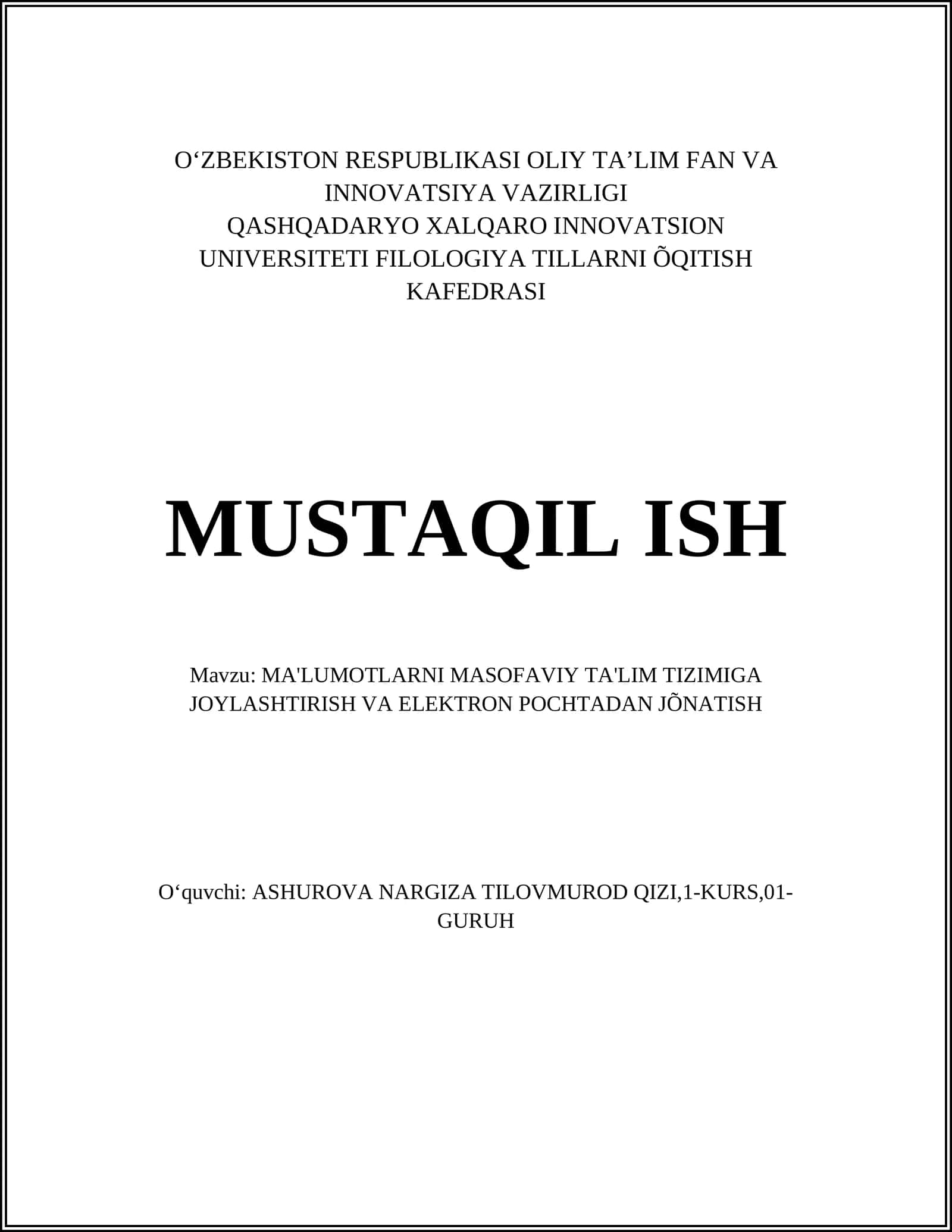 MASOFAVIY TA'LIM TIZIMLARI