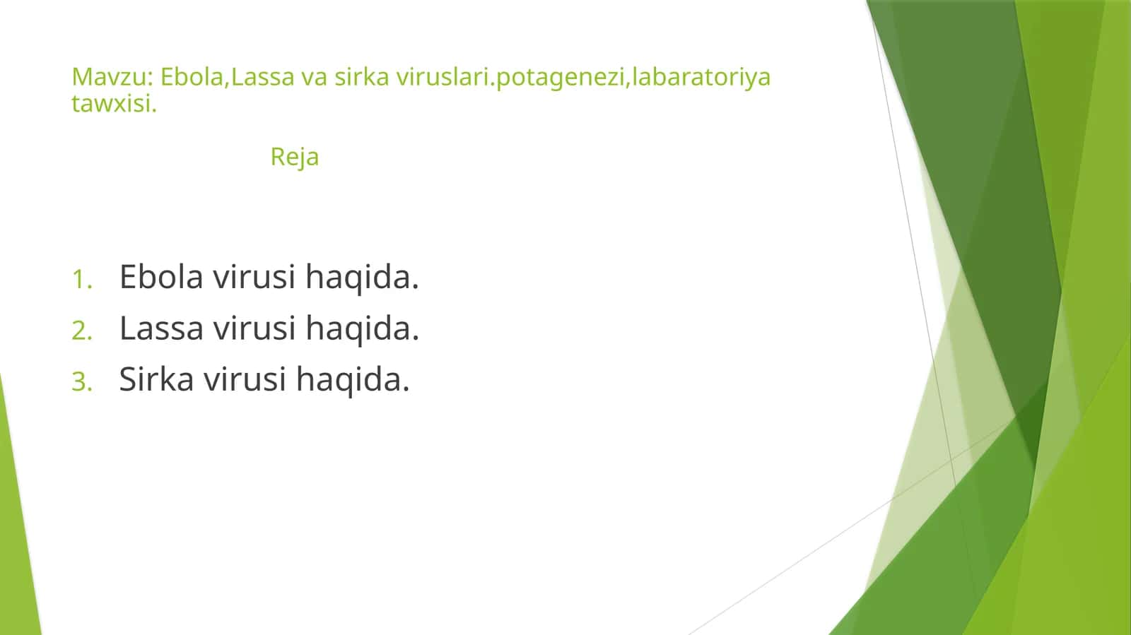 Ebola, Lassa viruslari