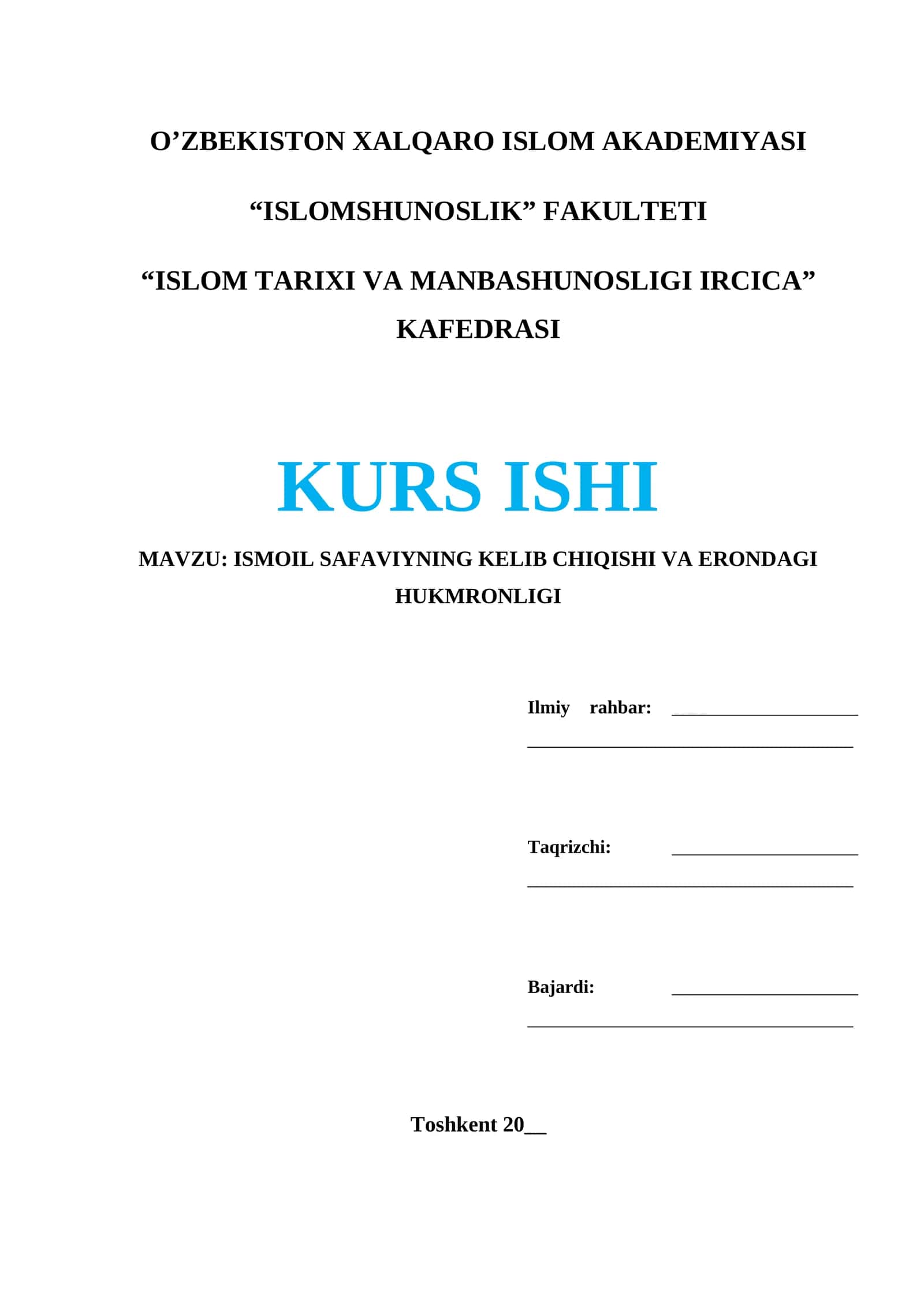 Ismoil Safaviyning kelib chiqishi va Erondagi hukmronligi / Исмоил Сафавийнинг келиб чиқиши ва Эрондаги ҳукмронлиги