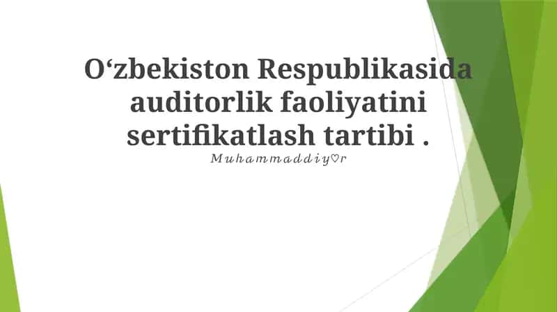 Auditing Sertifikatsiyasi uchun Asosiy Talablar va Standartlar