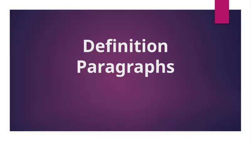 Definition Paragraphs