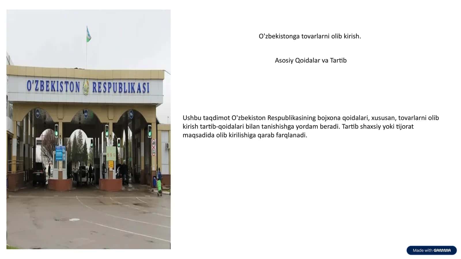 Asosiy Qoidalar va Tartib