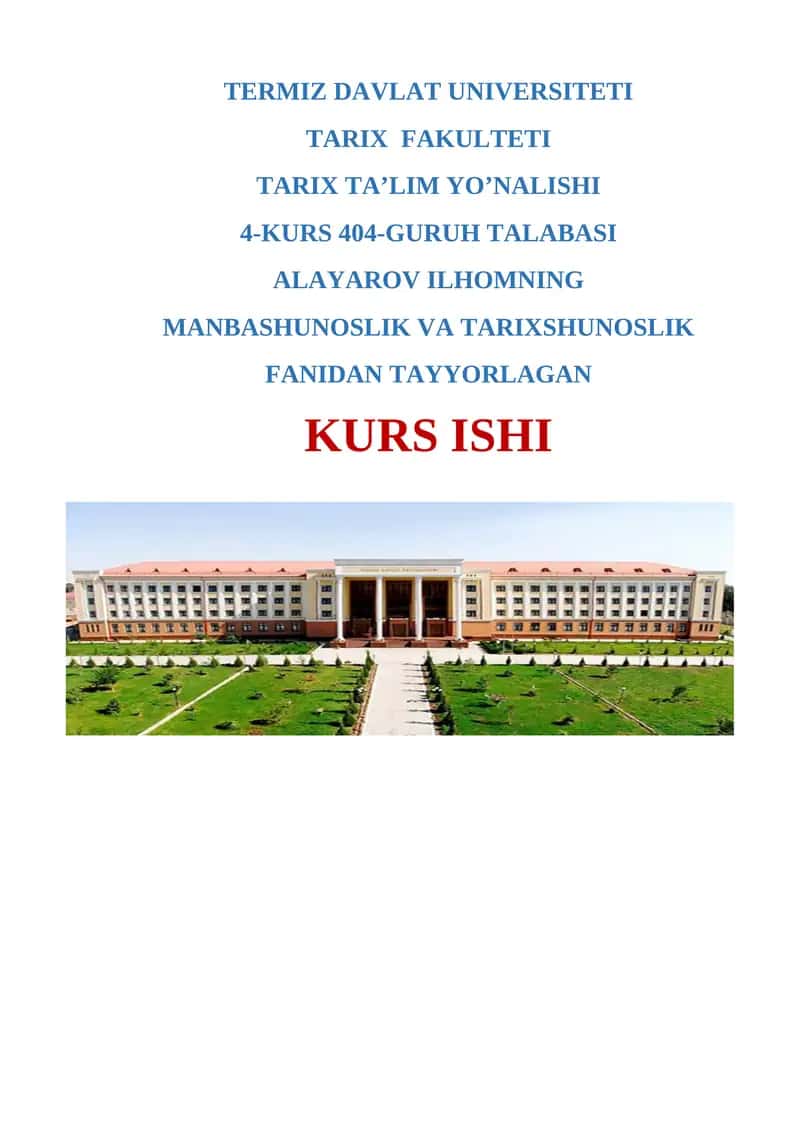 O'zbekistonning Yangi Tarixining O'rganilishi