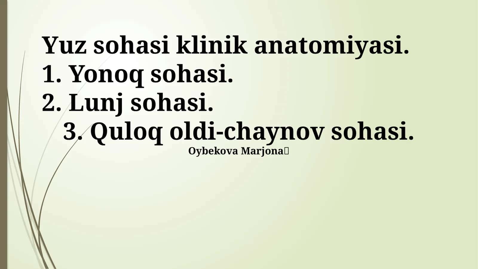 Yanoq sohasi anatomiyasi va klinik ahamiyati