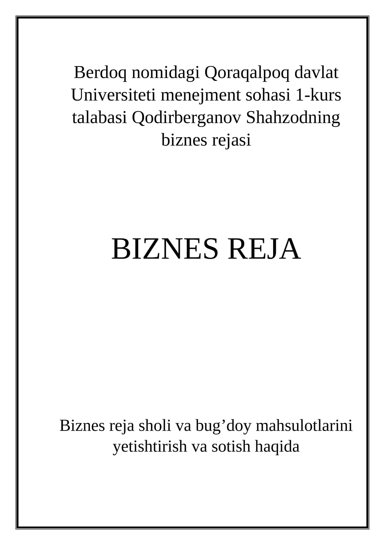 BIZNES REJA