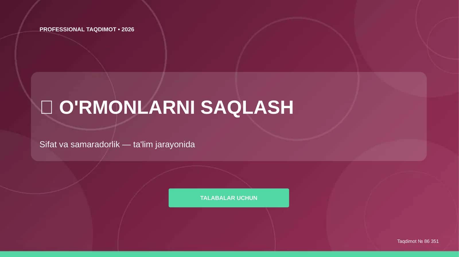O'rmonlarni saqlash: sifat va samaradorlik