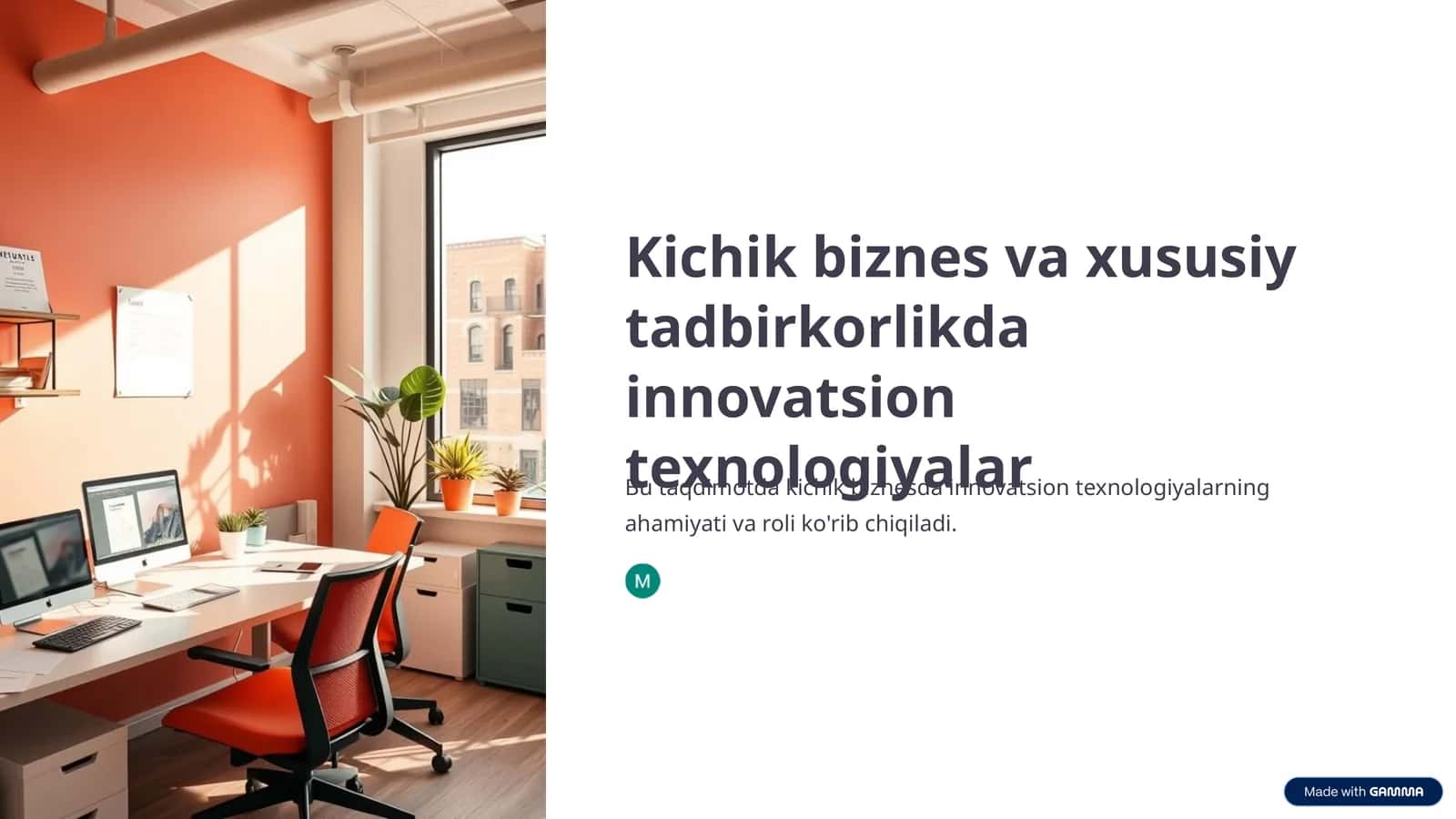 Kichik biznes va xususiy tadbirkorlikda innovatsion texnologiyalar
