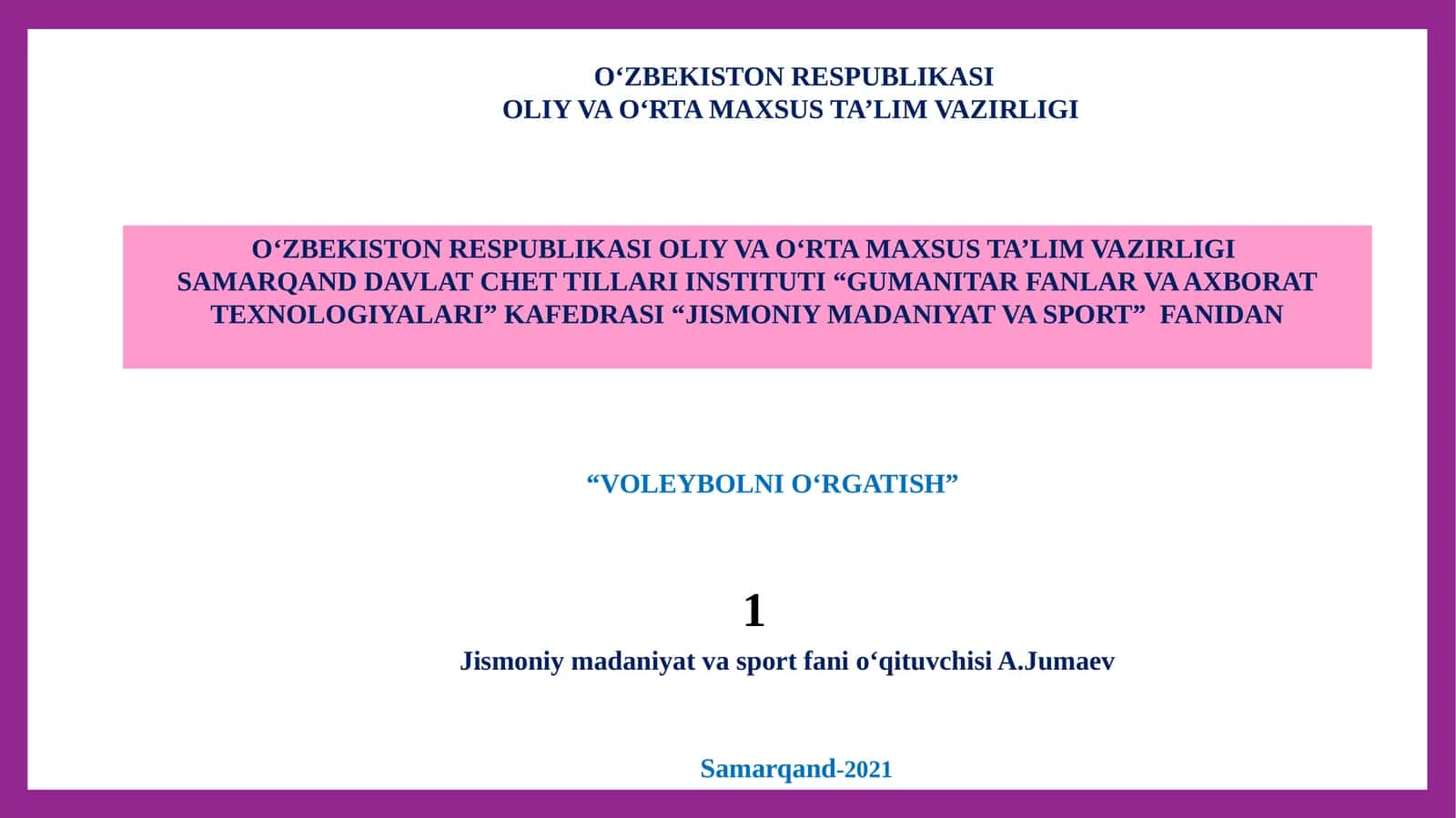 Voleybol o'rgatish