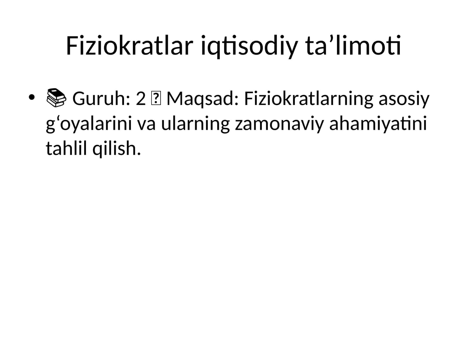 Fiziokratlar iqtisodiy ta’limoti
