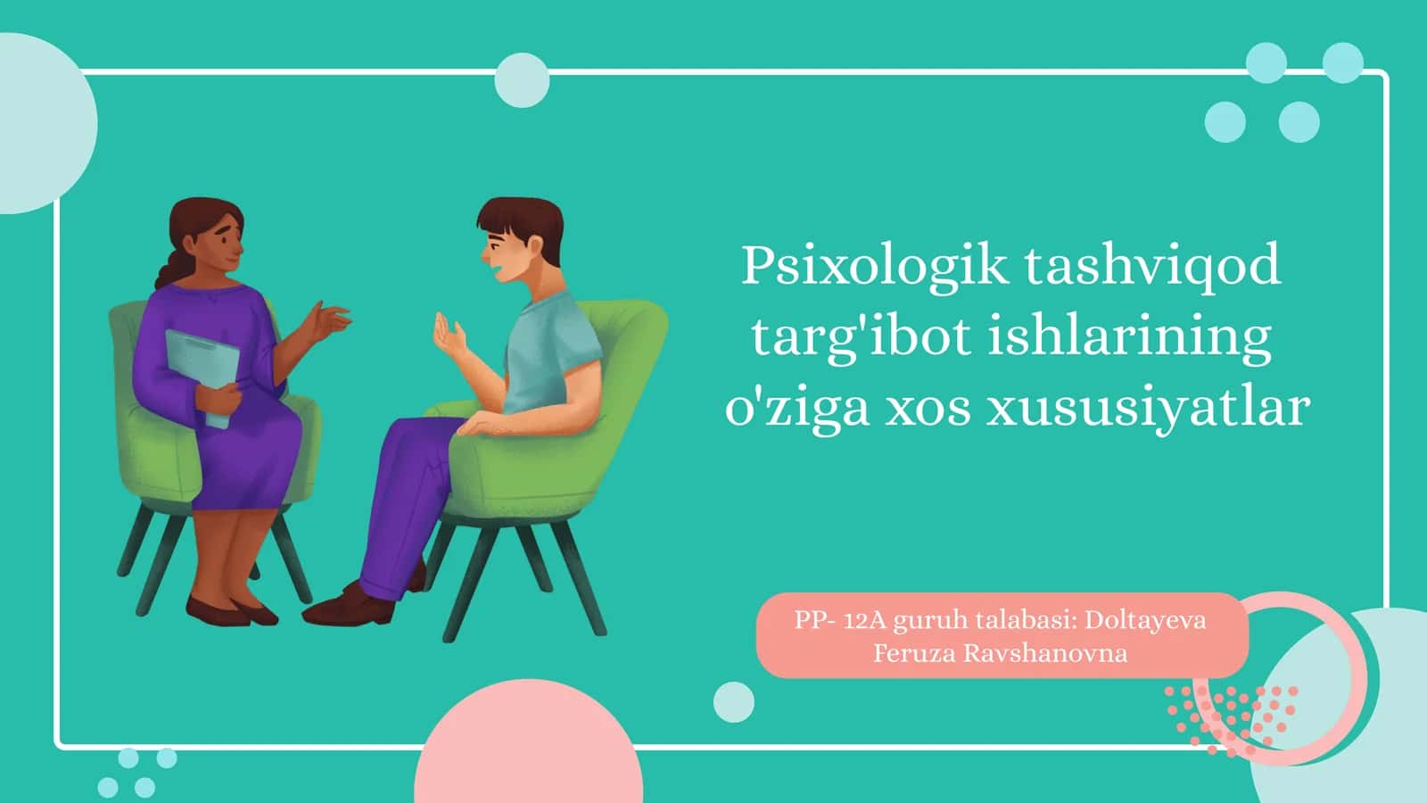 Psixologik tashviqotning o'ziga xos xususiyatlar