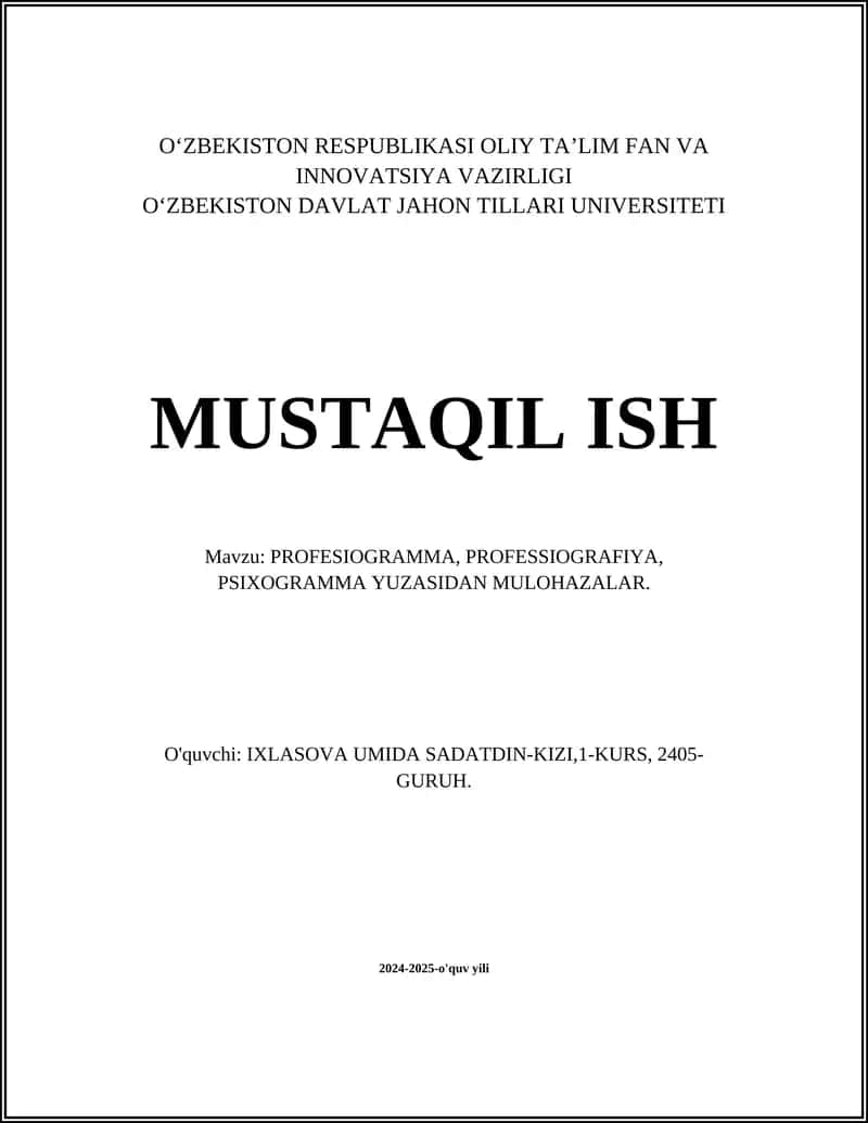 Profesogrammaning Nazariy Asoslari