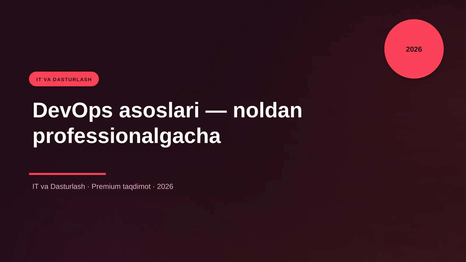 DevOps asoslari — noldan professionalgacha