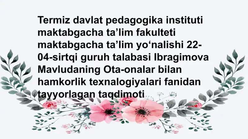 Mahalla, oila va maktabgacha taʼlim tashkiloti hamkorligi