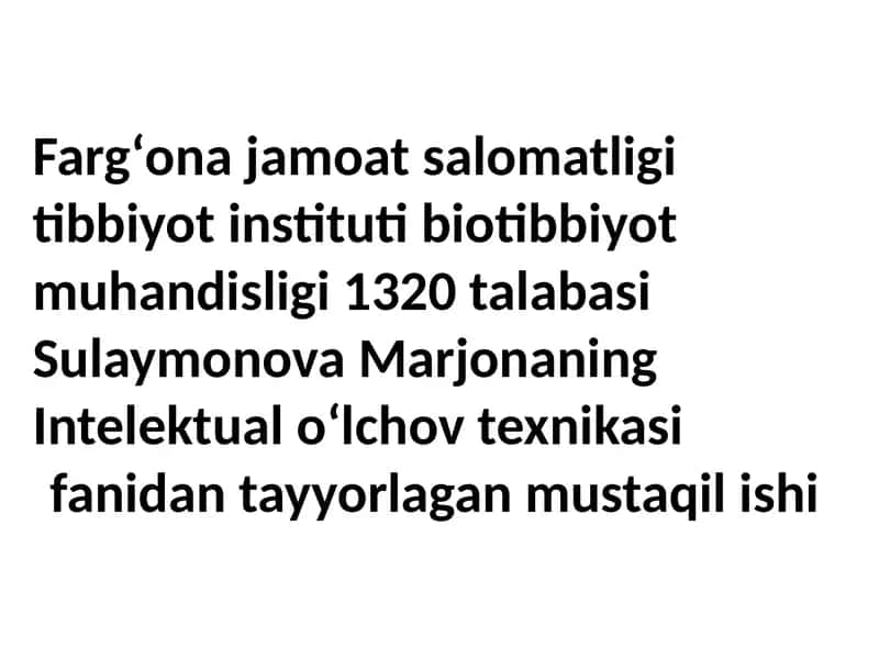 Intelektual oʻlchov texnikasi
