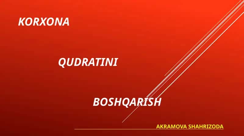 Korxona qudratini boshqarish