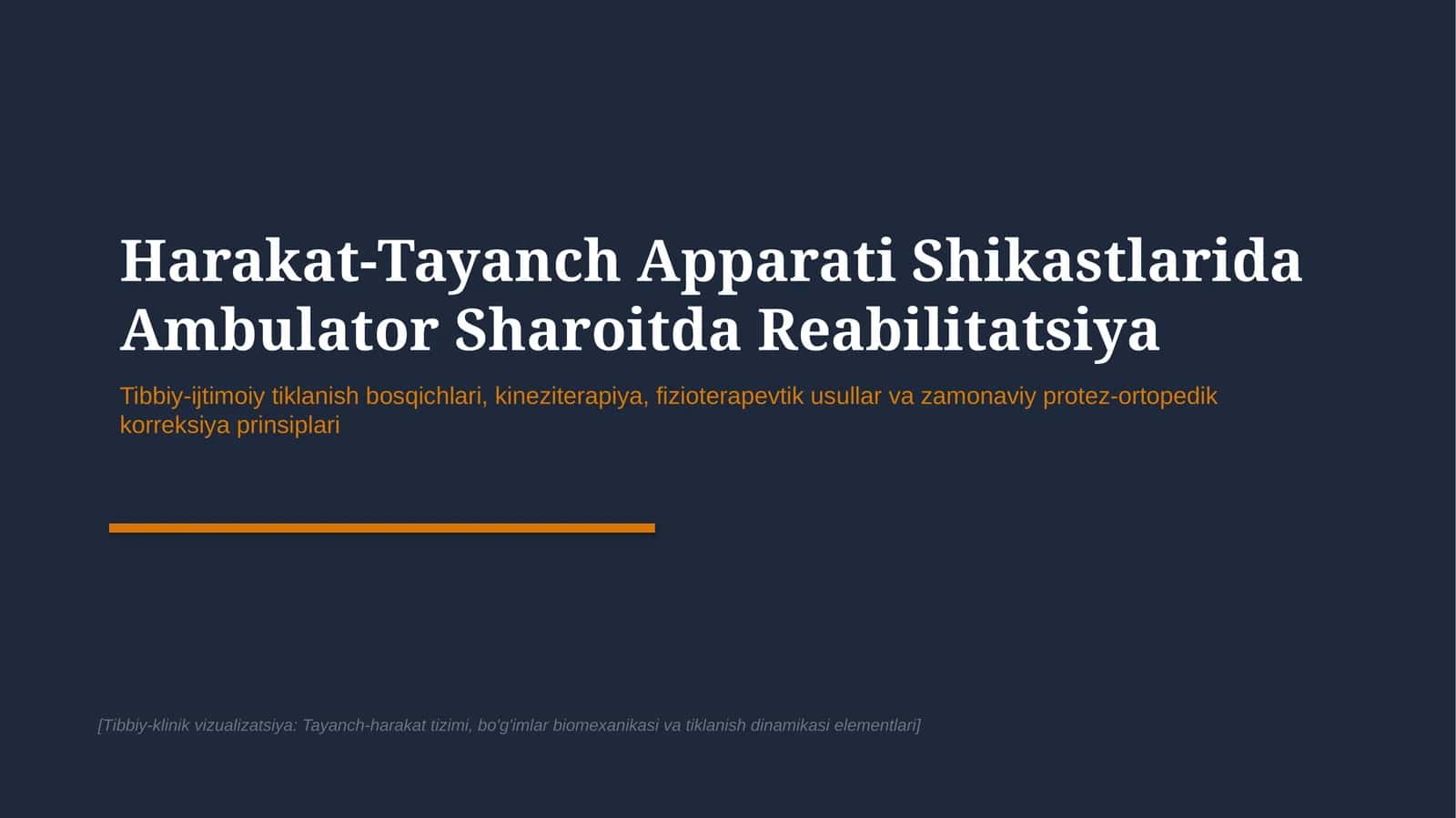 Harakat-tayanch apparati shikastlarida ambulator reabilitatsiya | 15 slaydli tibbiy taqdimot