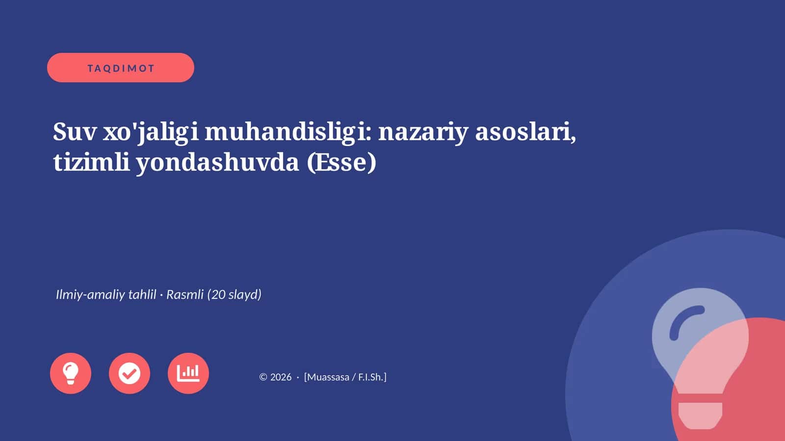 Suv xo'jaligi muhandisligi: nazariy asoslari, tizimli yondashuvda (Esse)