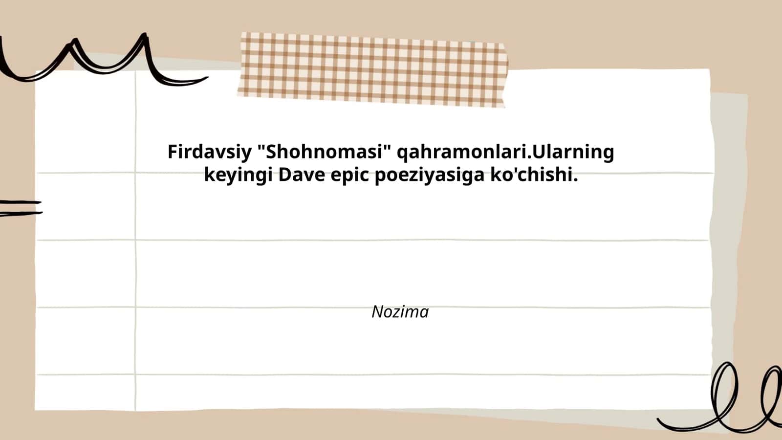 To'maris va Shohnoma qahramonlari