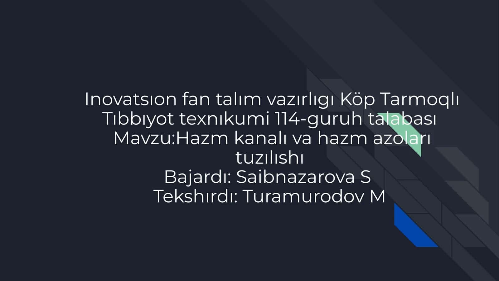 Ovqat hazm qilish tizimi