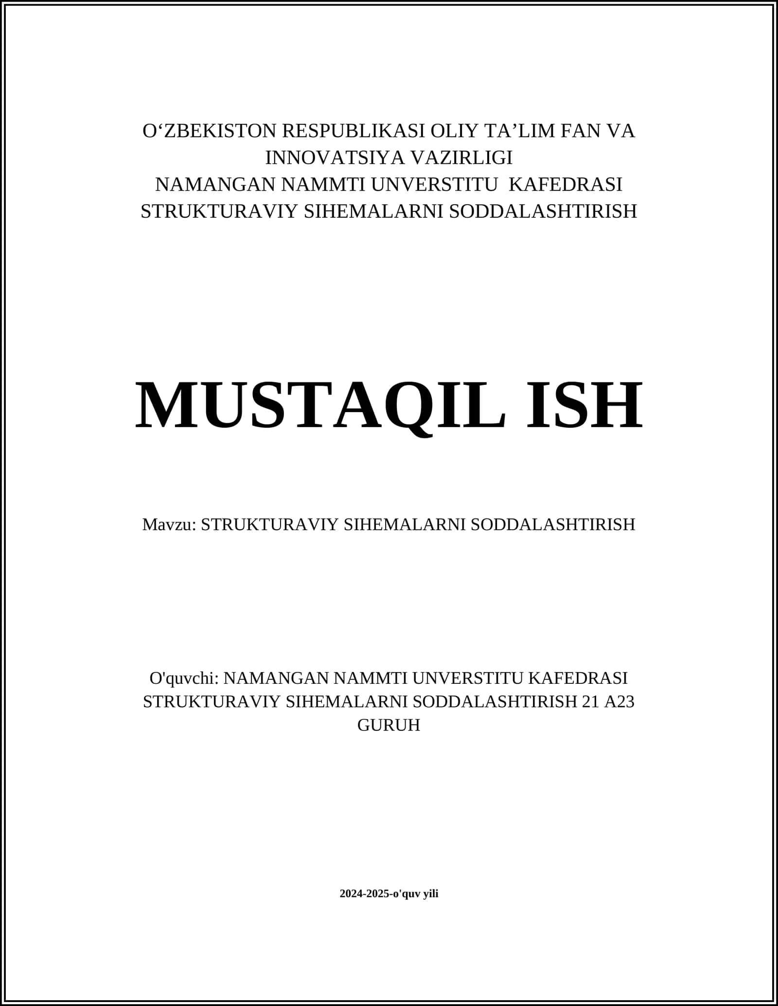 Minimalizm va strukturaviy soddalashtirish