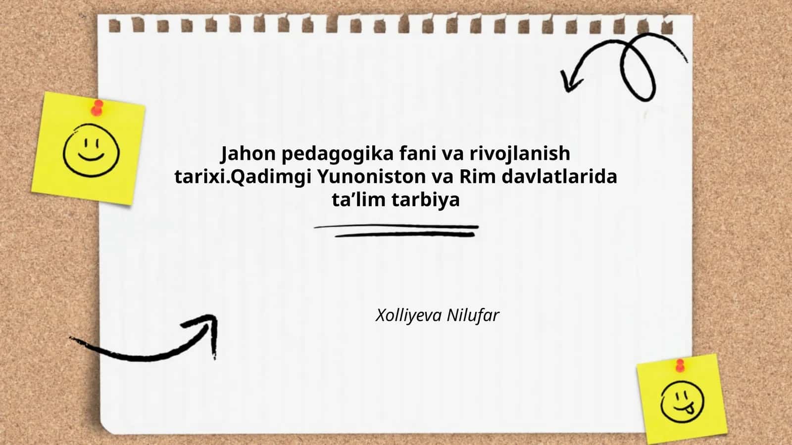Jahon pedagogika fani va rivojlanish tarixi