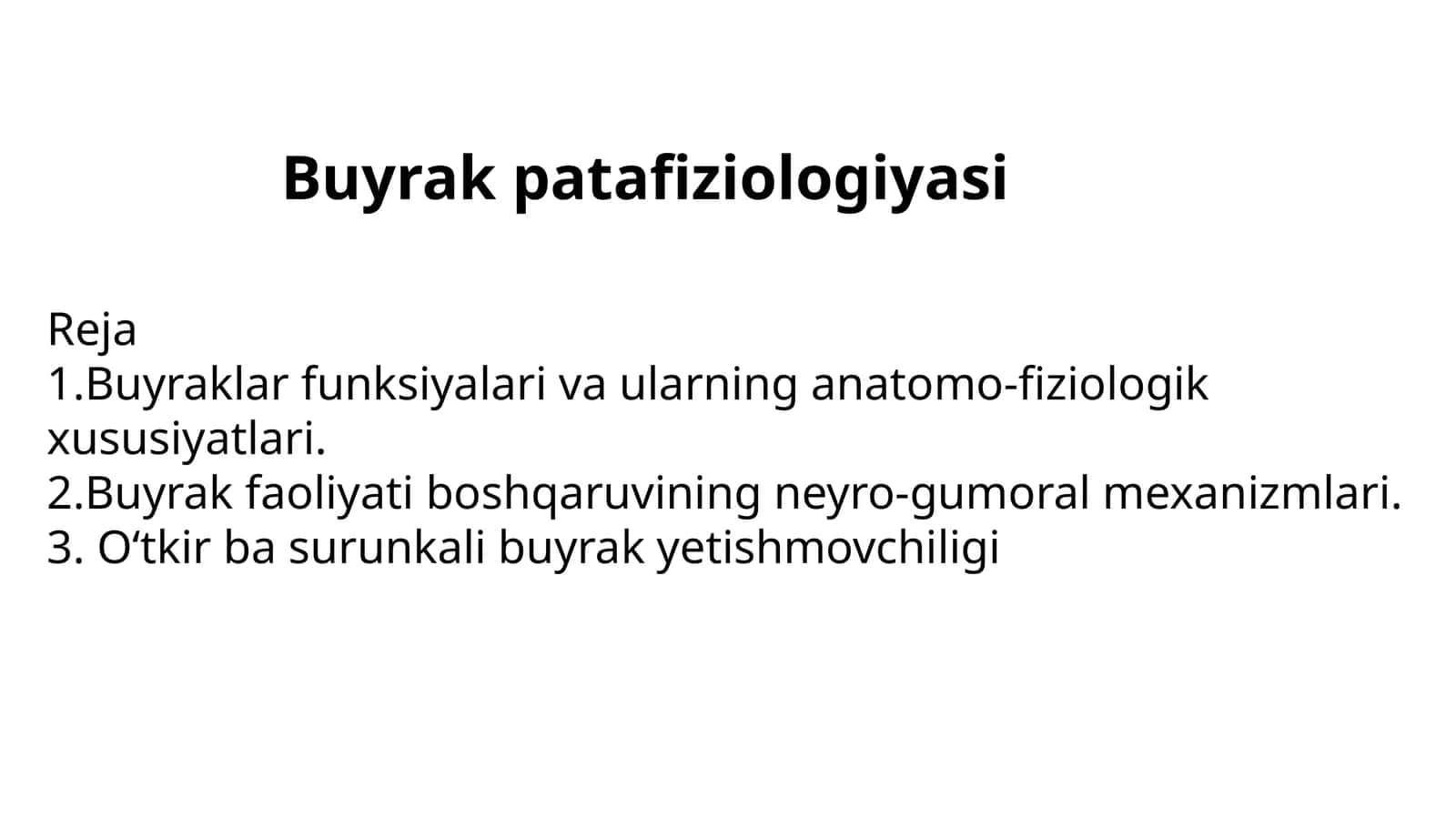 Buyrak patofiziologiyasi