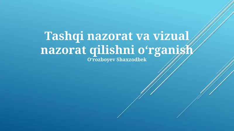 Vizual Boshqaruvning Xususiyatlari