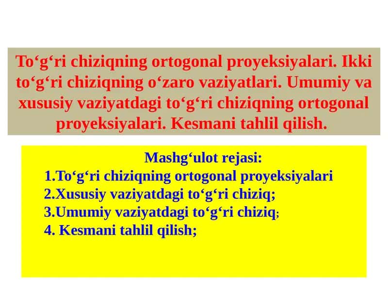 To‘g‘ri chiziqlar