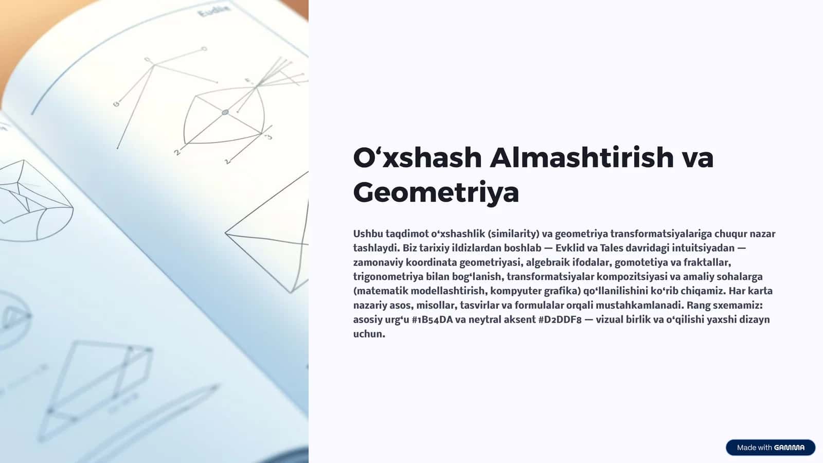 O‘xshash Almashtirish va Geometriya