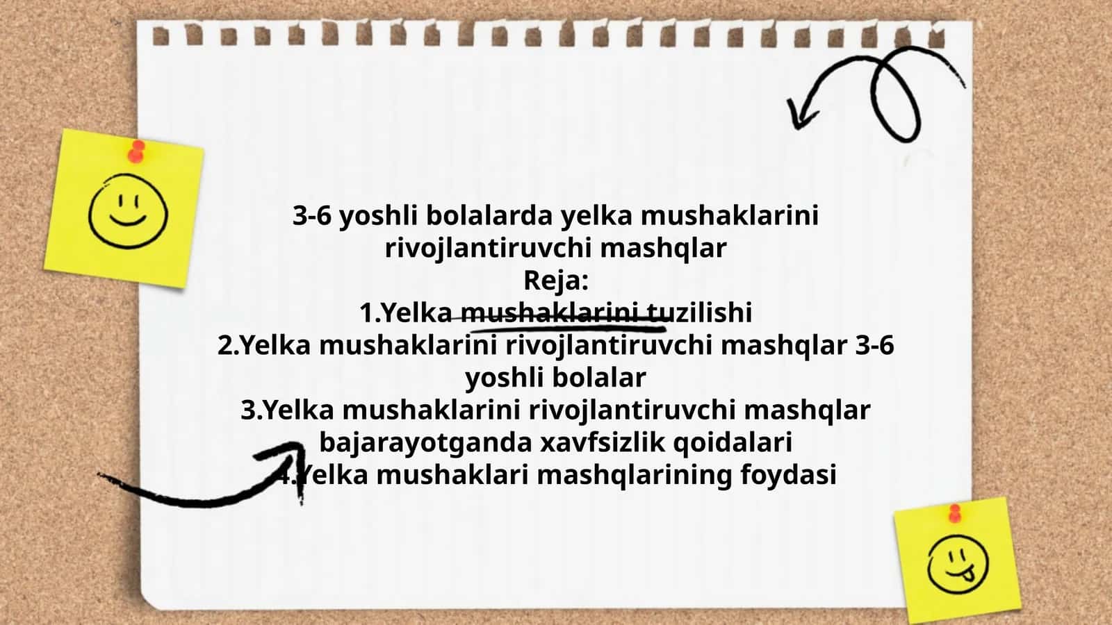 3-6 yoshli bolalarda yelka mushaklarini rivojlantiruvchi mashqlar