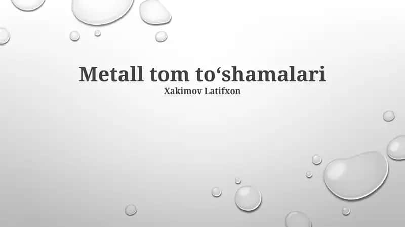 Metall to'shak ramkalarining ta'miri