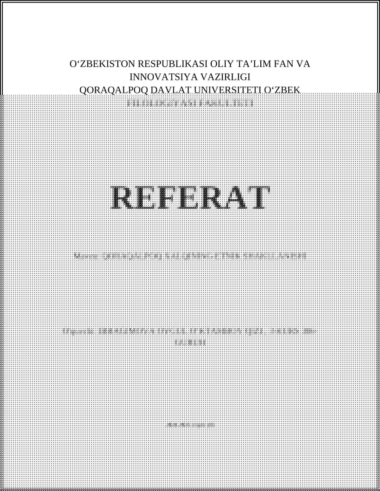 QORAQALPOQ XALQINING ETNIK SHAKLLANISHI