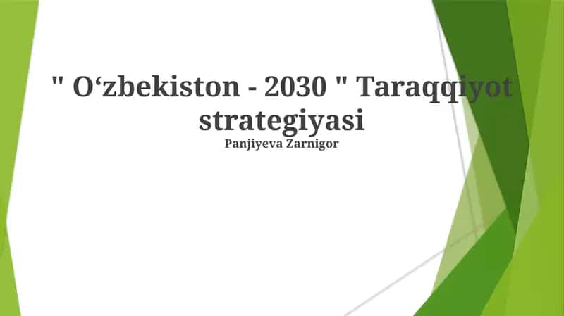 Oʻzbekiston - 2030 Strategiyasi