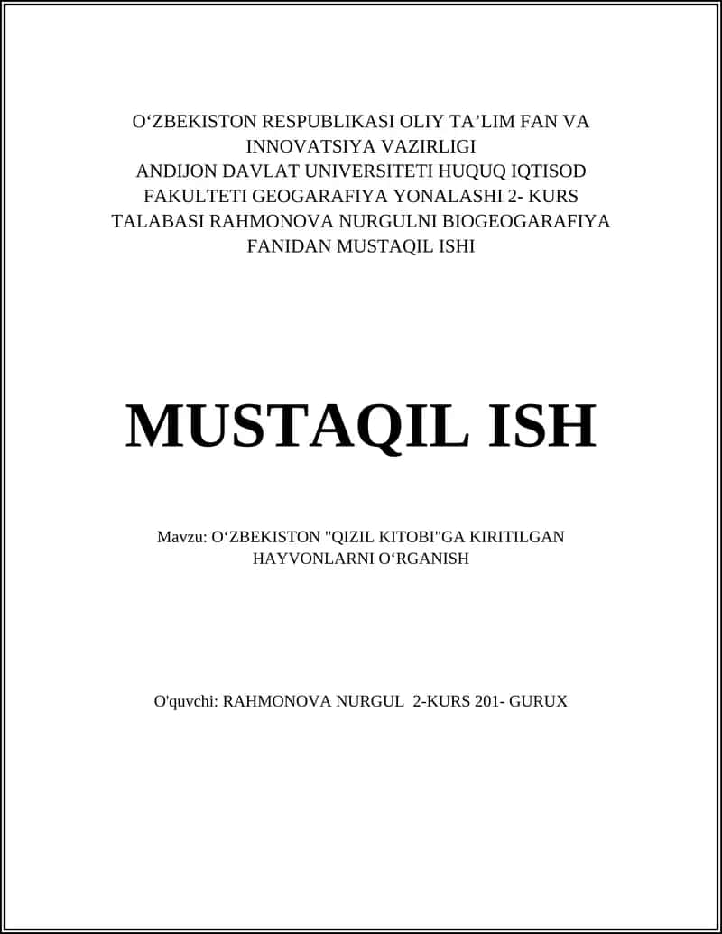 Oʻzbekiston Qizil Kitobi hayvonlari