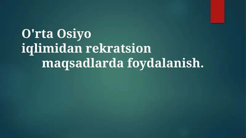 O'rta Osiyo iqlimi