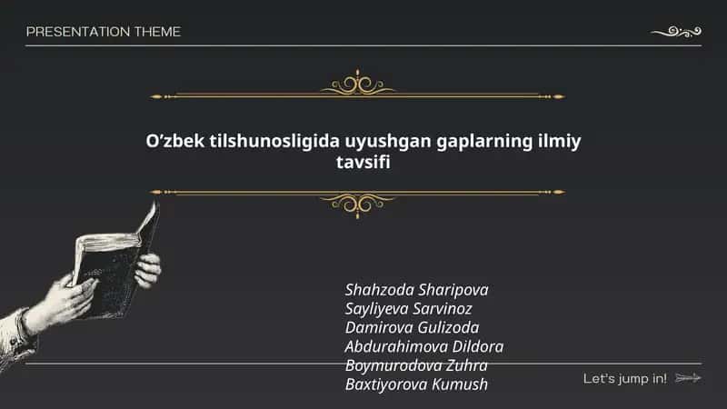 O’zbek tilshunosligida uyushgan gaplarning ilmiy tavsifi
