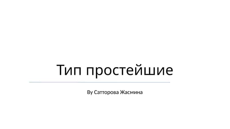 Тип простейшие