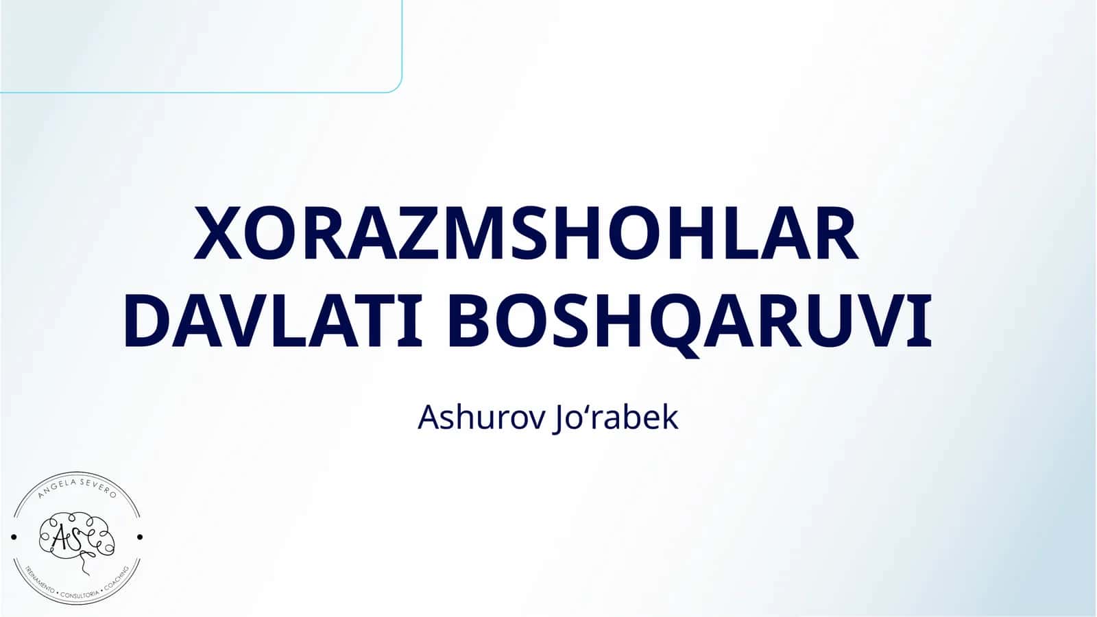 XORAZMSHOHLAR DAVLATI BOSHQARUVI