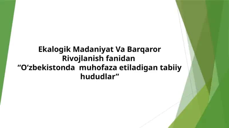 O‘zbekistonda muhofaza etiladigan tabiiy hududlar