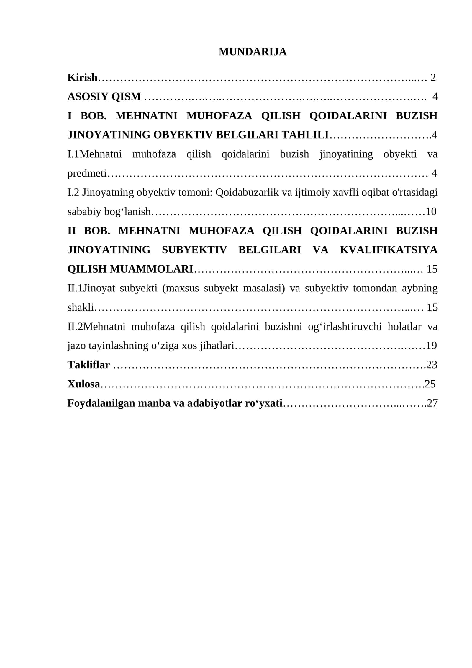 Mehnatni muhofaza qilish qoidalarini buzishning jinoiy-huquqiy xususiyatlari 26