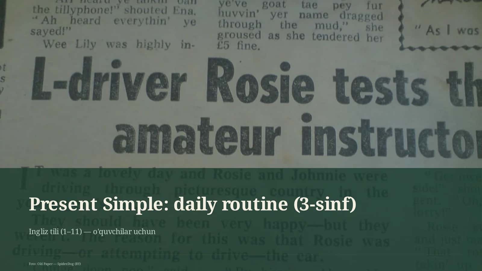 Present Simple: daily routine (3-sinf)
