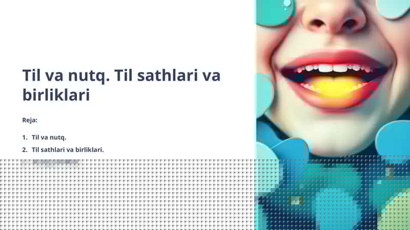 Til va nutq. Til sathlari va birliklari