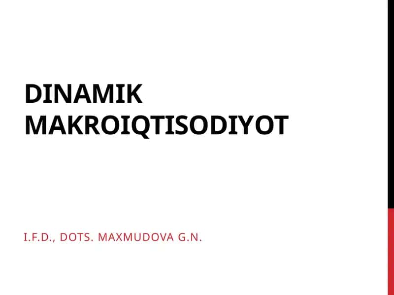 Dinamikmakroiqtisodiyot