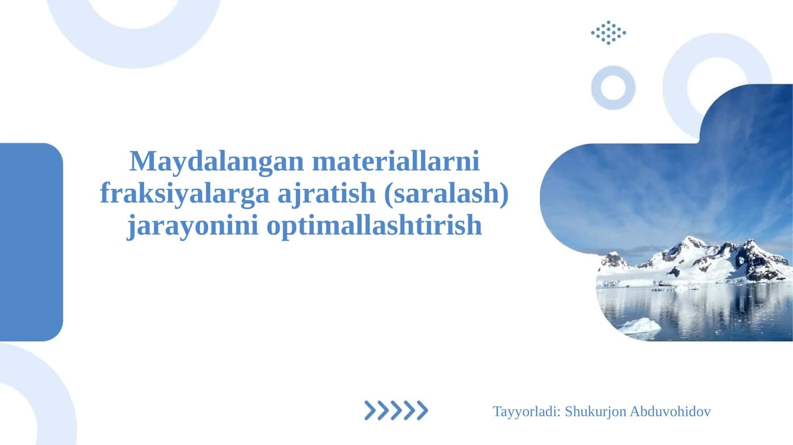 Maydalangan materiallarni fraksiyalarga ajratish (saralash) jarayonini optimallashtirish
