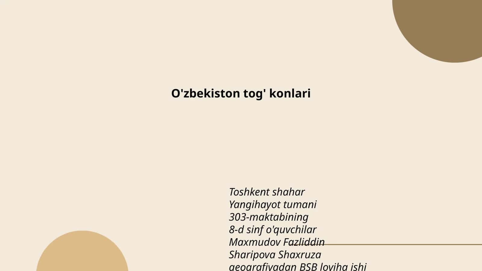 O'zbekiston tog' konlari